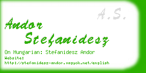 andor stefanidesz business card